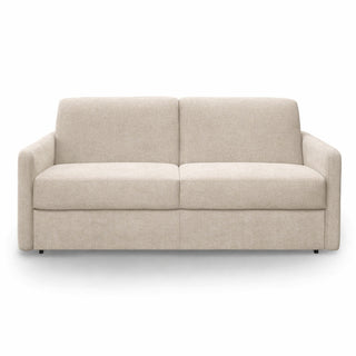 Sofa EMA 2,5 osobowa z pojemnikiem i funkcją spania codziennego stelaż włoski z materacem 140 cm