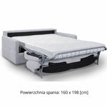EMA 3-seater sofa with daily sleeping function, Italian PRO frame, 160 cm mattress and bedding container