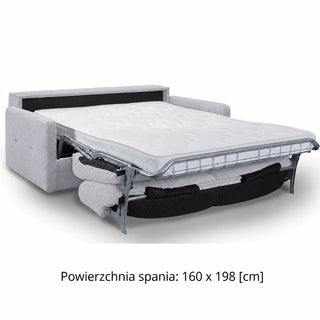 EMA 3-seater sofa with daily sleeping function, Italian PRO frame, 160 cm mattress and bedding container