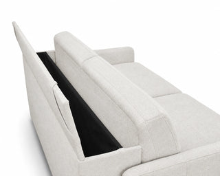 Sofa EMA 3 osobowa z pojemnikiem i funkcją spania codziennego stelaż włoski z materacem 160 cm