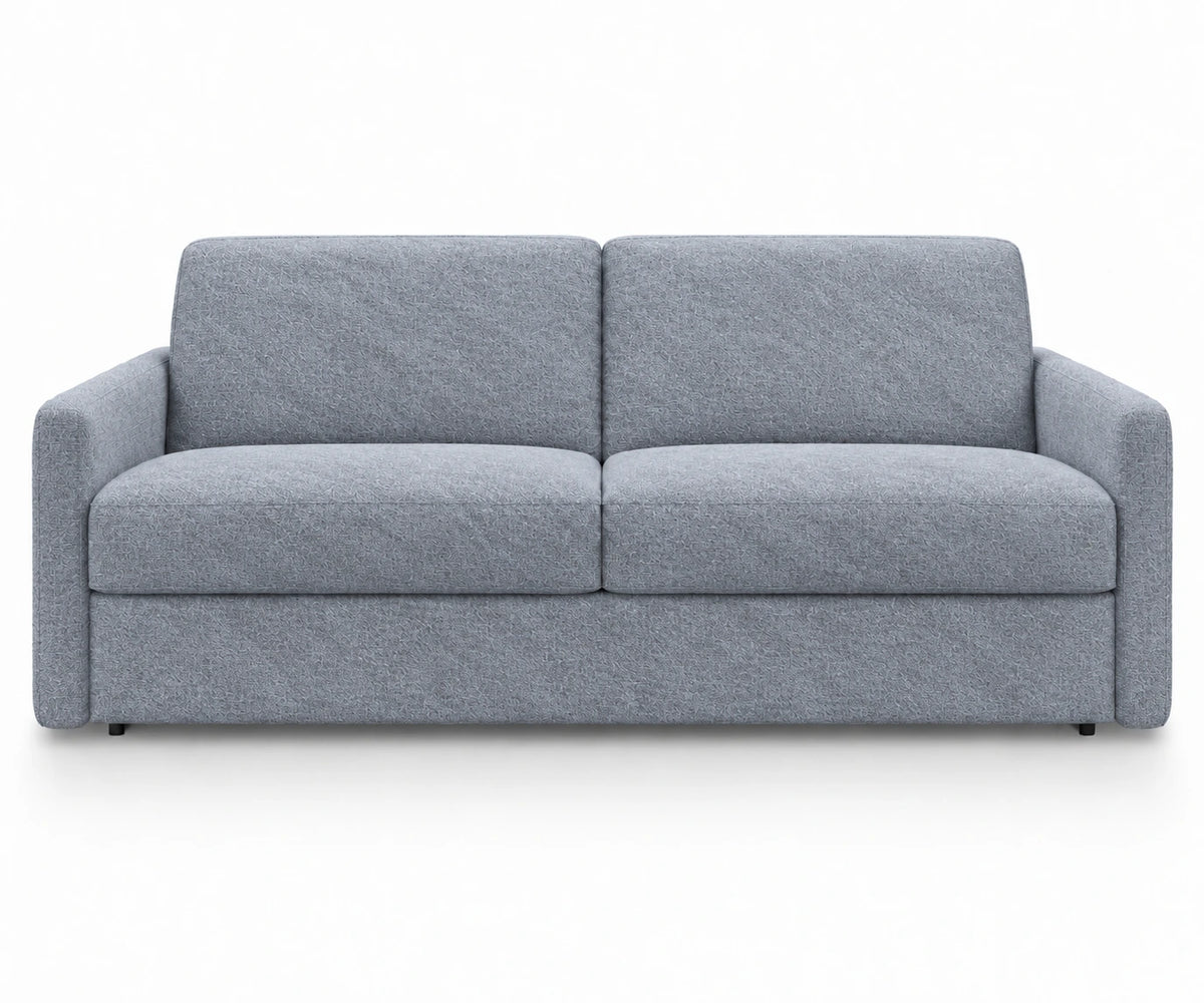 Sofa EMA 3 osobowa z pojemnikiem i funkcją spania codziennego stelaż włoski z materacem 160 cm