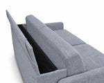 Sofa EMA 3 osobowa z pojemnikiem i funkcją spania codziennego stelaż włoski z materacem 160 cm