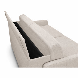Sofa EMA 3 osobowa z pojemnikiem i funkcją spania codziennego stelaż włoski z materacem 160 cm