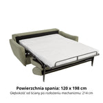Sofa FLOSSY 2 osobowa z funkcją spania codziennego typu stelaż włoski z materacem 120 cm