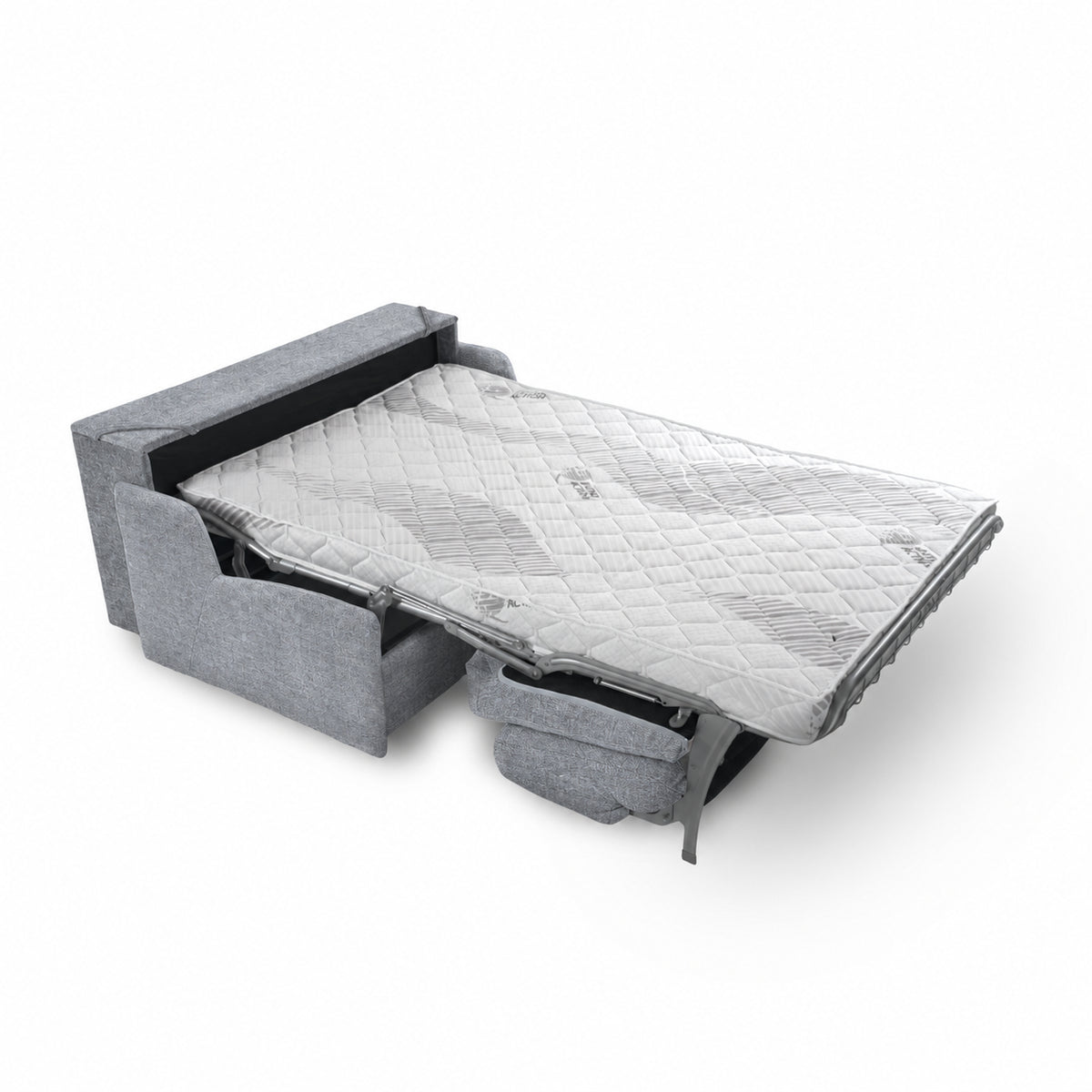 Sofa KIRA z funkcją spania codziennego stelaż włoski z materacem 120 cm i pojemnikiem
