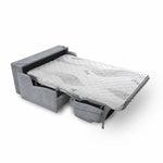 Sofa KIRA z funkcją spania codziennego stelaż włoski z materacem 120 cm i pojemnikiem