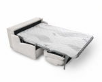 Sofa KIRA z funkcją spania codziennego stelaż włoski z materacem 120 cm i pojemnikiem
