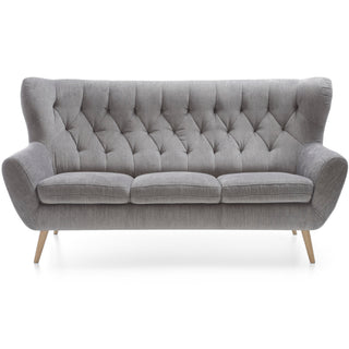 Sofa VOSS 3 osobowa pikowana na drewnianych nóżkach