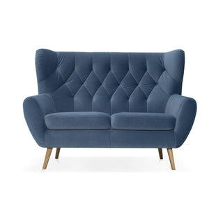 Sofa VOSS 2 osobowa pikowana na drewnianych nóżkach