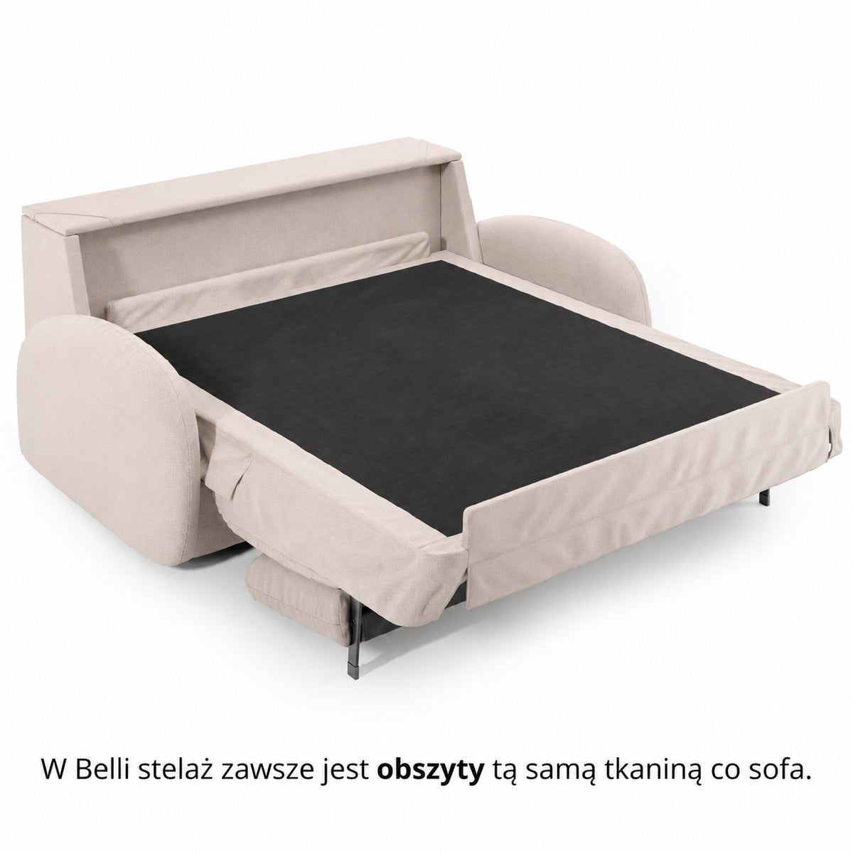 BELLA 3-seater sofa with sleeping function, Italian frame, 160 cm mattress and storage box 