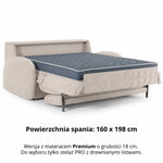 BELLA 3-seater sofa with sleeping function, Italian frame, 160 cm mattress and storage box 