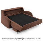 Sofa BELLA 3 osobowa z funkcją spania stelaż włoski z materacem 160 cm i pojemnikiem