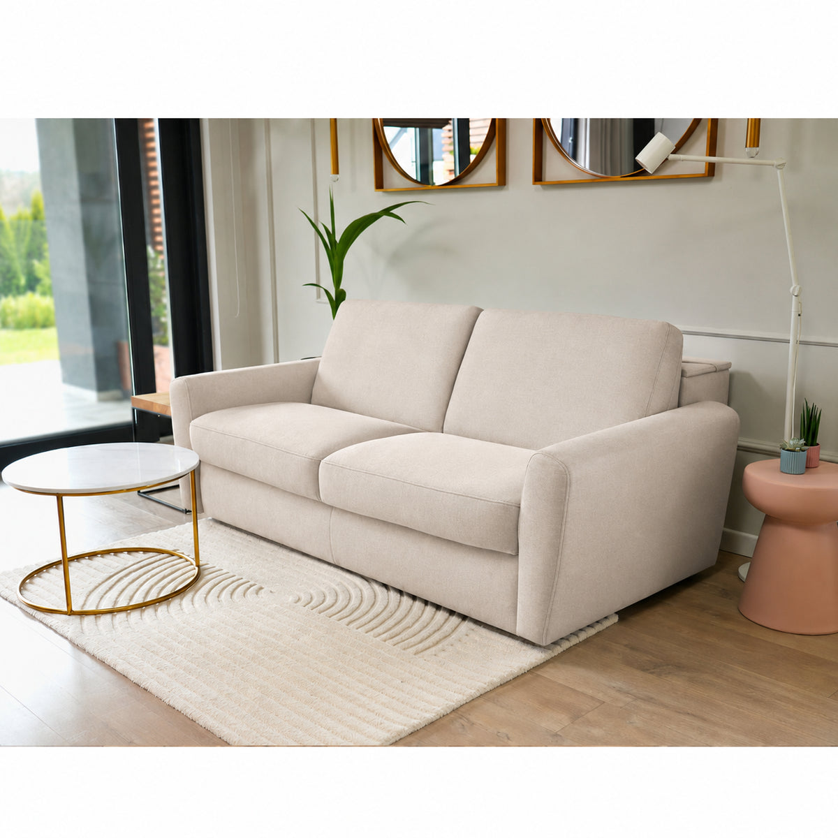 DOLLY 2.5 seater sofa with sleeping function Italian frame 140 cm mattress and container