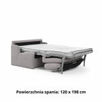 Sofa KIRA bez boków z funkcją spania codziennego stelaż włoski z materacem 120 cm