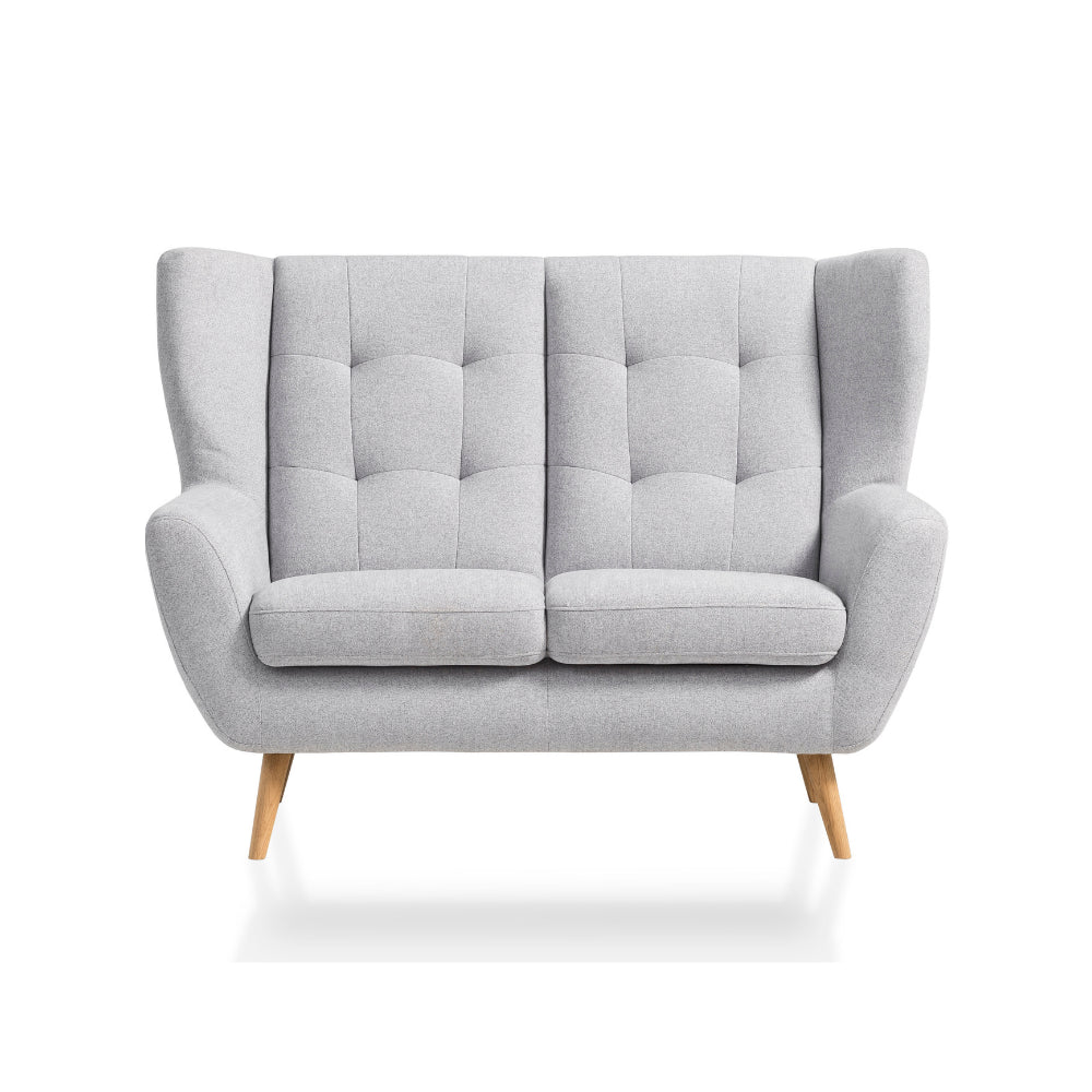 Sofa LAHTI uszak 2 osobowa pikowana na drewnianych nóżkach