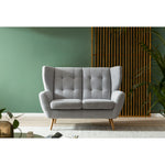 Sofa LAHTI uszak 2 osobowa pikowana na drewnianych nóżkach