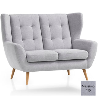 Sofa LAHTI uszak 2 osobowa pikowana na drewnianych nóżkach