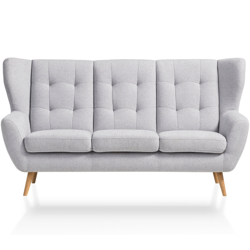 Sofa LAHTI uszak 3 osobowa pikowana na drewnianych nóżkach