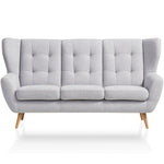 Sofa LAHTI uszak 3 osobowa pikowana na drewnianych nóżkach