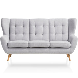 Sofa LAHTI uszak 3 osobowa pikowana na drewnianych nóżkach