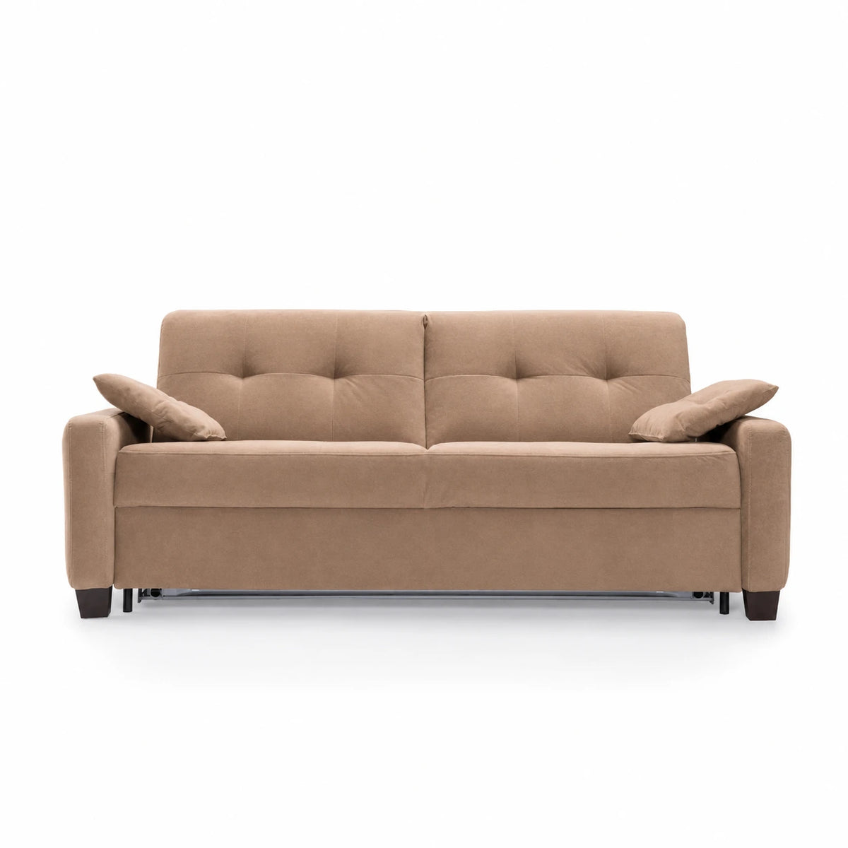 Sofa AURA 2,5 osobowa z funkcją spania codziennego stelaż włoski z materacem 140 cm z pojemnikiem na drewnianych nóżkach