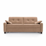 Sofa AURA 2,5 osobowa z funkcją spania codziennego stelaż włoski z materacem 140 cm z pojemnikiem na drewnianych nóżkach