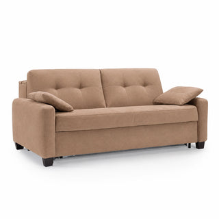 Sofa AURA 2,5 osobowa z funkcją spania codziennego stelaż włoski z materacem 140 cm z pojemnikiem na drewnianych nóżkach