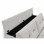 AURA 3-seater sofa with daily sleeping function, Italian frame, 160 cm mattress with container, on wooden legs