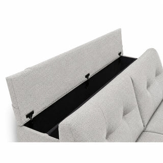 AURA 3-seater sofa with daily sleeping function, Italian frame, 160 cm mattress with container, on wooden legs