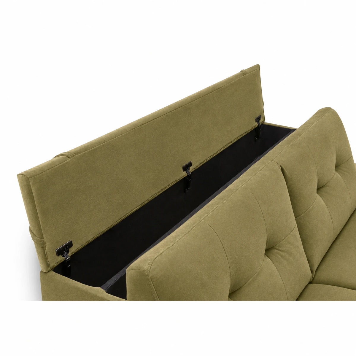 Sofa AURA 3 osobowa z funkcją spania codziennego stelaż włoski z materacem 160 cm z pojemnikiem na drewnianych nóżkach