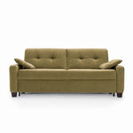 Sofa AURA 3 osobowa z funkcją spania codziennego stelaż włoski z materacem 160 cm z pojemnikiem na drewnianych nóżkach