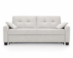 AURA 3-seater sofa with daily sleeping function, Italian frame, 160 cm mattress with container, on wooden legs