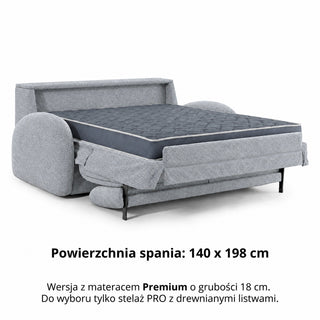 BELLA 2.5-Seater Sofa Bed with Italian Sofa Bed Mechanism, 140 cm Mattress and Bedding Storage Compartment