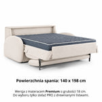 BELLA 2.5-Seater Sofa Bed with Italian Sofa Bed Mechanism, 140 cm Mattress and Bedding Storage Compartment