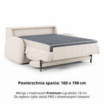 BELLA 3-seater sofa with sleeping function, Italian frame, 160 cm mattress and storage box 