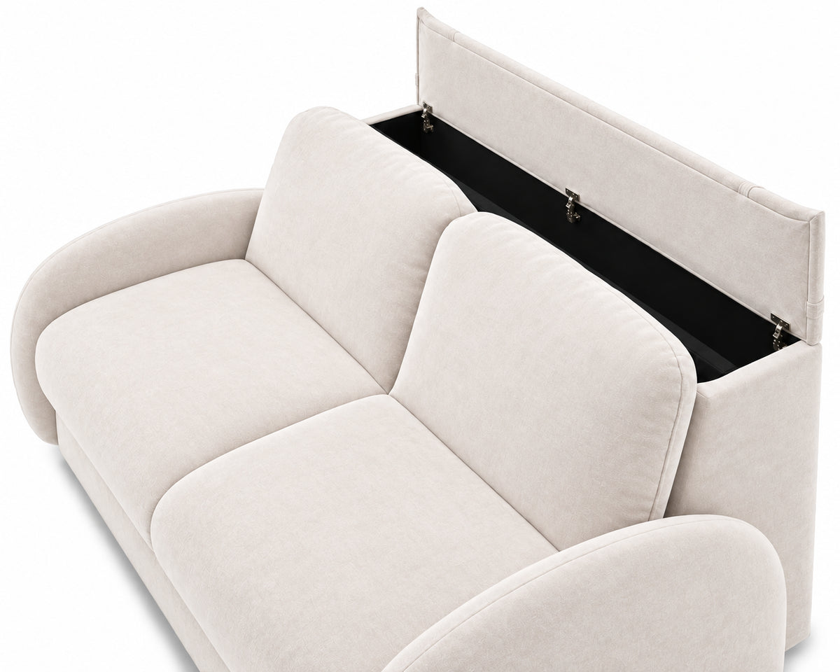BELLA 3-seater sofa with sleeping function, Italian frame, 160 cm mattress and storage box 