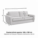 DOLLY 3-seater sofa with sleeping function, Italian frame, 160 cm mattress and container