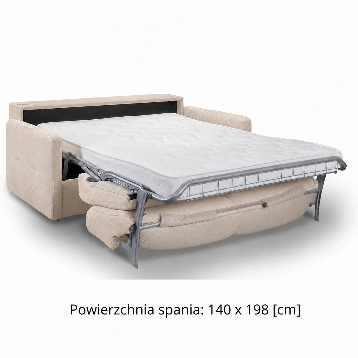 EMA 2.5 seater sofa with storage and daily sleeping function Italian frame with a 140 cm mattress