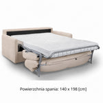 EMA 2.5 seater sofa with storage and daily sleeping function Italian frame with a 140 cm mattress