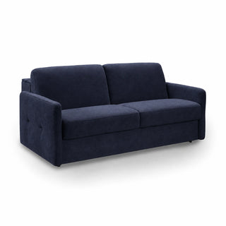 Sofa EMA 2,5 osobowa z pojemnikiem i funkcją spania codziennego stelaż włoski z materacem 140 cm