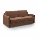 Sofa EMA 2,5 osobowa z pojemnikiem i funkcją spania codziennego stelaż włoski z materacem 140 cm