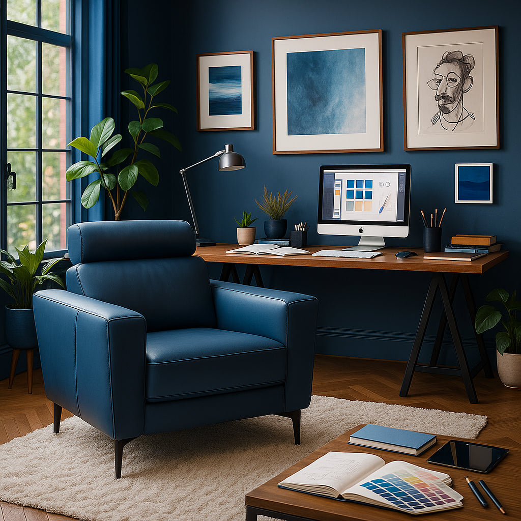 APOLLO leather lounge chair with adjustable headrest