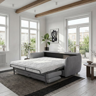 Sofa BAMBI 2,5 osobowa z funkcją spania stelaż włoski PRO z materacem 140 cm i pojemnikiem