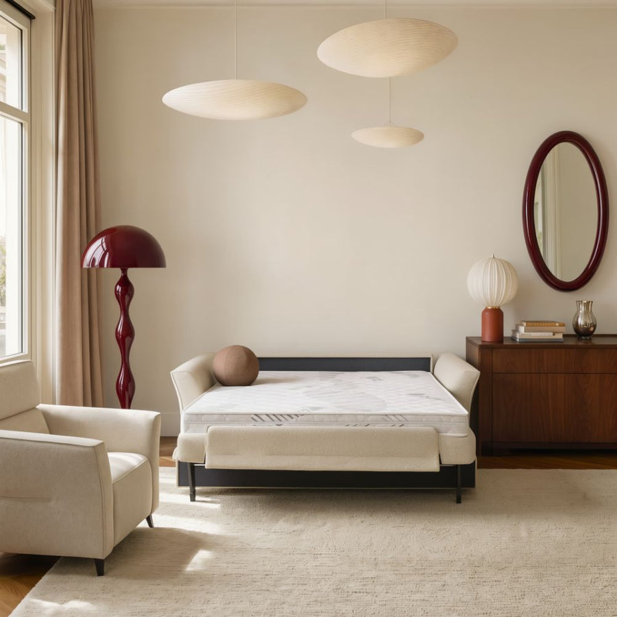 NOLA 2.5-seater sofa with daily sleeping function, Italian frame with a 140 cm mattress