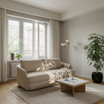 Lush round sofa bed with bedding container