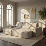 Narożnik CLOUD rozkładany elektrycznie na przycisk z pojemnikiem na pościel