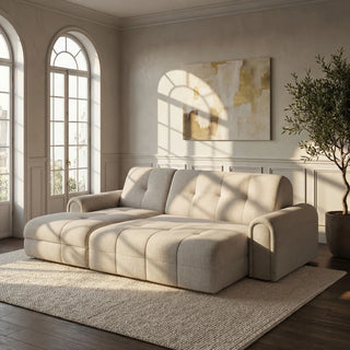 Narożnik CLOUD rozkładany elektrycznie na przycisk z pojemnikiem na pościel