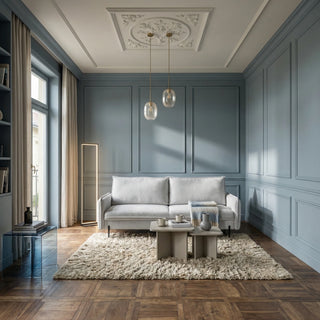 Sofa BJORK rozkładana z pojemnikiem na metalowych nóżkach