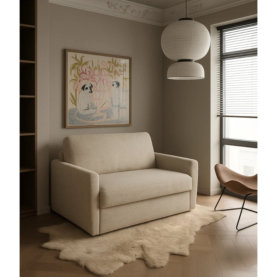 Fotel RADIUS z funkcją spania codziennego stelaż włoski z materacem 80 cm