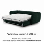 Sofa BAMBI 2,5 osobowa z funkcją spania stelaż włoski PRO z materacem 140 cm